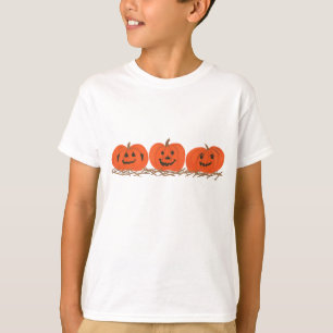 Tre happy halloweenpumpor som sitter i sugrör t-shirt