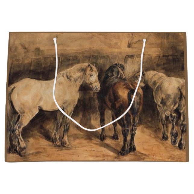 Tre hästar i sin stallar (Framsidan)