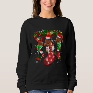 Tre hästar i Sock-jultomten Hat Älskare T Shirt