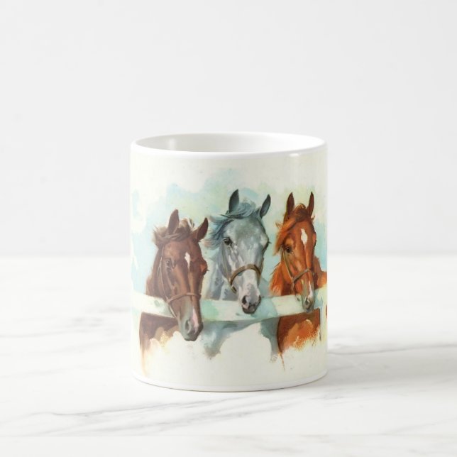 Tre hästar Mugg Grått, kastanj och leverkastanj (Center)