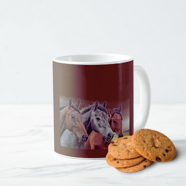 Tre hästhuvuden Chocolat Färgad Mugg (Skapare uppladdad)