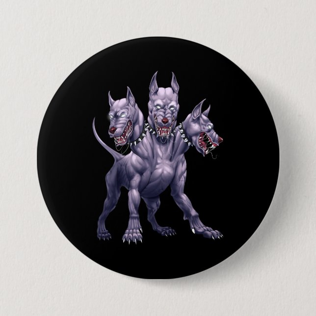 Tre Headed Hund Cerberus Knapp (Framsida)