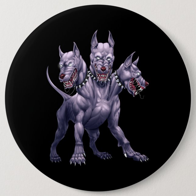 Tre Headed Hund Cerberus Knapp (Framsida)