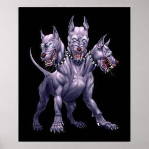 Tre Headed Hund Cerberus Poster