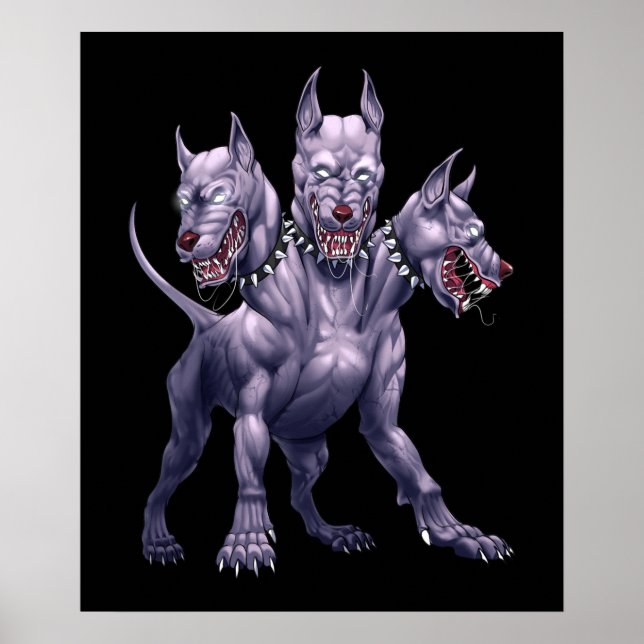 Tre Headed Hund Cerberus Poster (Framsidan)