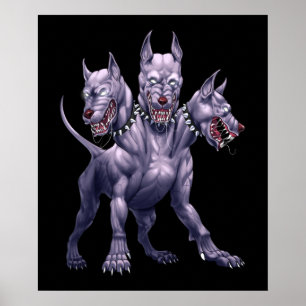 Tre Headed Hund Cerberus Poster