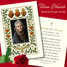 Tre Hearts Jesus Mary Joseph Funeral Prayer Visitkort