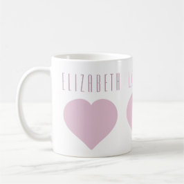 Tre Hearts Rosa och Vita Mugg