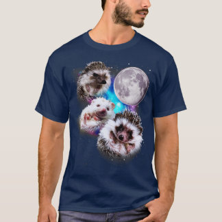 Tre Hedgehogs Howl vid Måne T Shirt