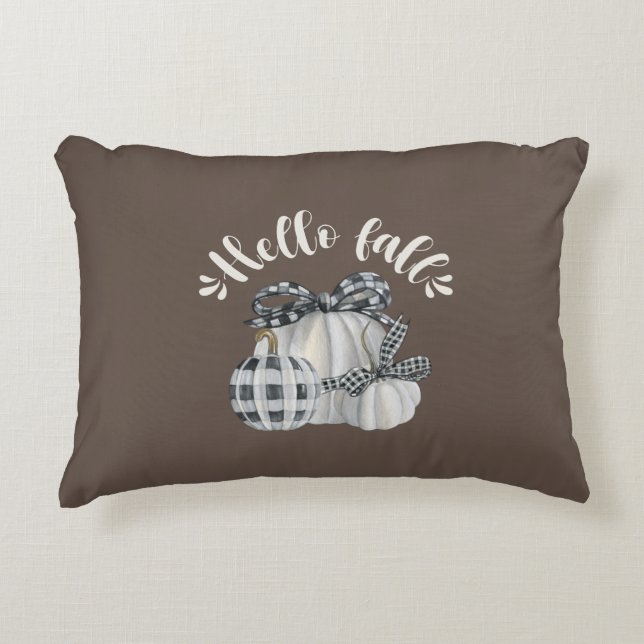 Tre Hejer för Pumpkin Fall Prydnadskudde (Framsidan)