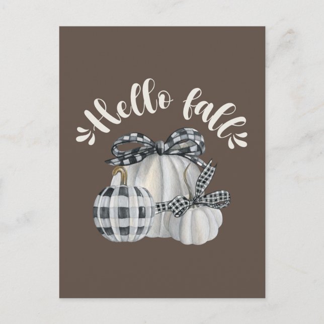 Tre Hejer för Pumpkin Fall Vykort (Framsida)