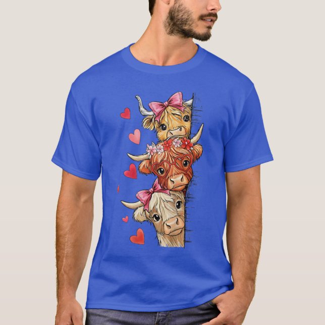 Tre Highland kor pojke T Shirt (Framsida)