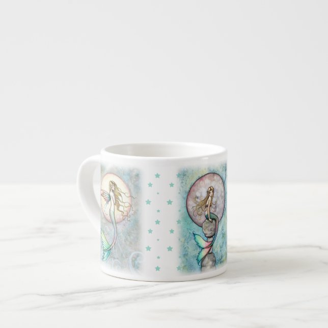 Tre himmelska sjöjungfrur Kaffe kopp Espressomugg (Framsida vänster)