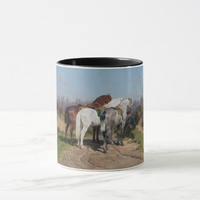 Tre hingstar (av Rosa Bonheur) Mugg (Center)
