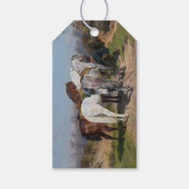 Tre hingstar (av Rosa Bonheur) Presentetikett