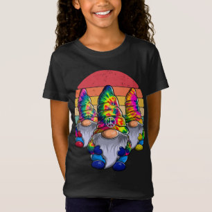 Tre Hippie Gnomes, Peace Gnome, Funny Retro Tie T Shirt