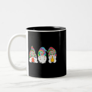 Tre Hippie Gnomes Tees Peace Gnome Funny Retro H Två-Tonad Mugg