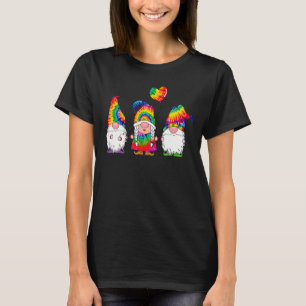 Tre Hippie Gnomes Tie Dye Hat Peace Gnome Kristus T Shirt