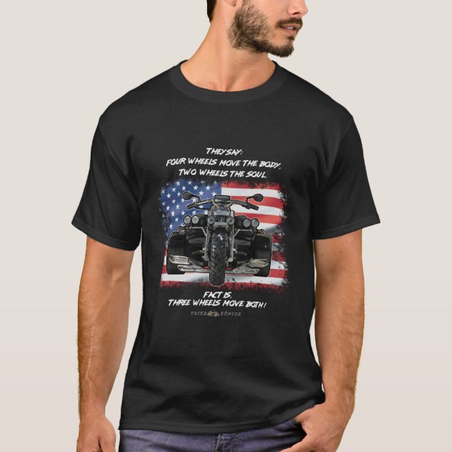 Tre Hjul gör båda USA flagga Trike T Shirt (Framsida)