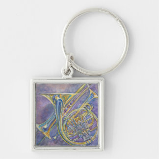 Tre Horns Fyrkantig Silverfärgad Nyckelring