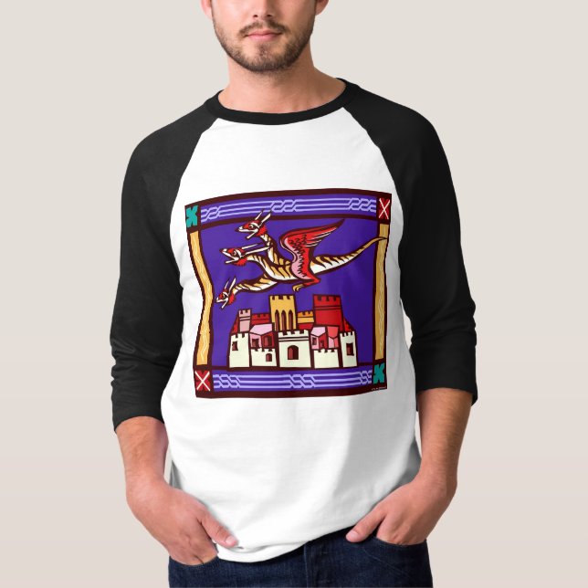 Tre-Hövdad medeltida beast T-shirt (Framsida)