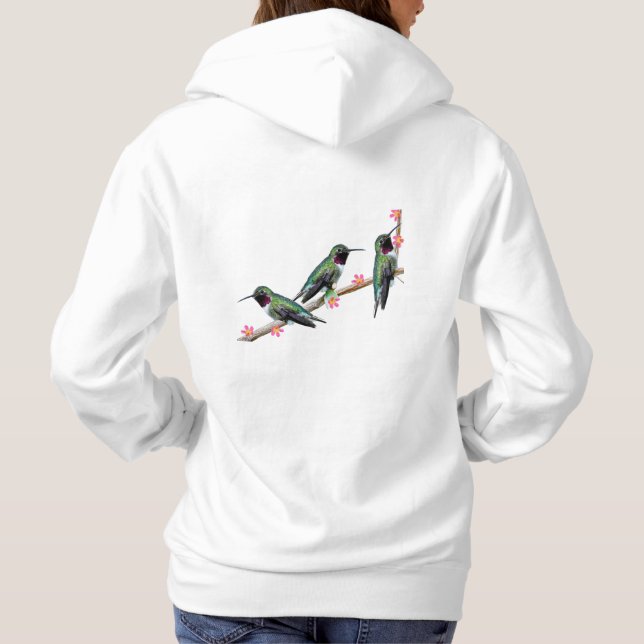 Tre Hummingbird på en gren Floss Silt T Shirt (Baksida)
