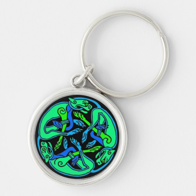Tre Hundar Celtic Knot Nyckelring (Framsidan)