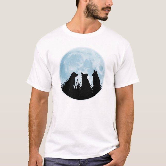 Tre hundar på natt tee shirt (Framsida)