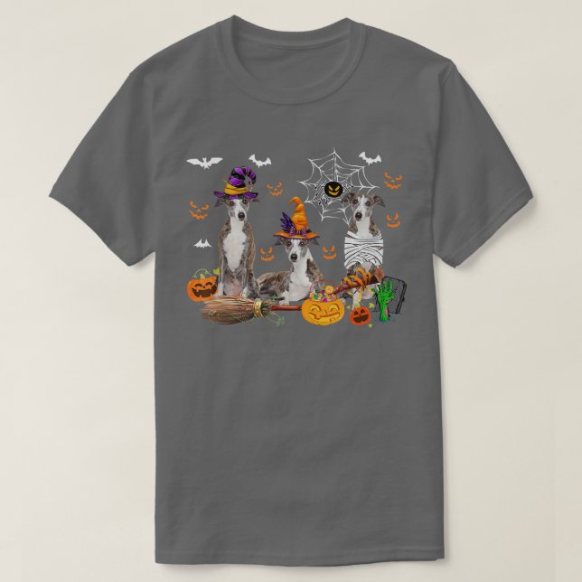 Tre Hundar Witch Halloween Mummy Scary Pum T Shirt (Design framsida)