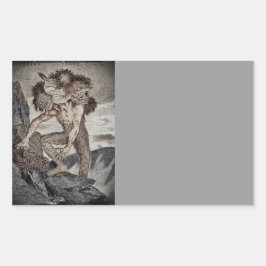 Tre huvudmonster rektangulärt klistermärke