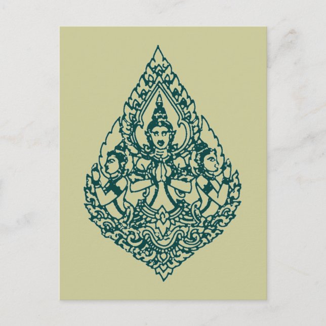 TRE HUVUDSPRAYING LAO, THAI & CAMBODIA VYKORT (Framsida)