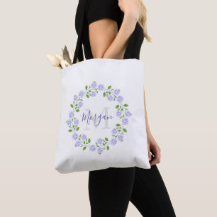 Tre Hydrangeas Vattenfärgade Blommigtar Utandning Tygkasse