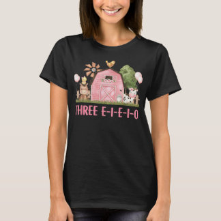 Tre I E I O Farm Party 3:e födelsedagskalender T Shirt