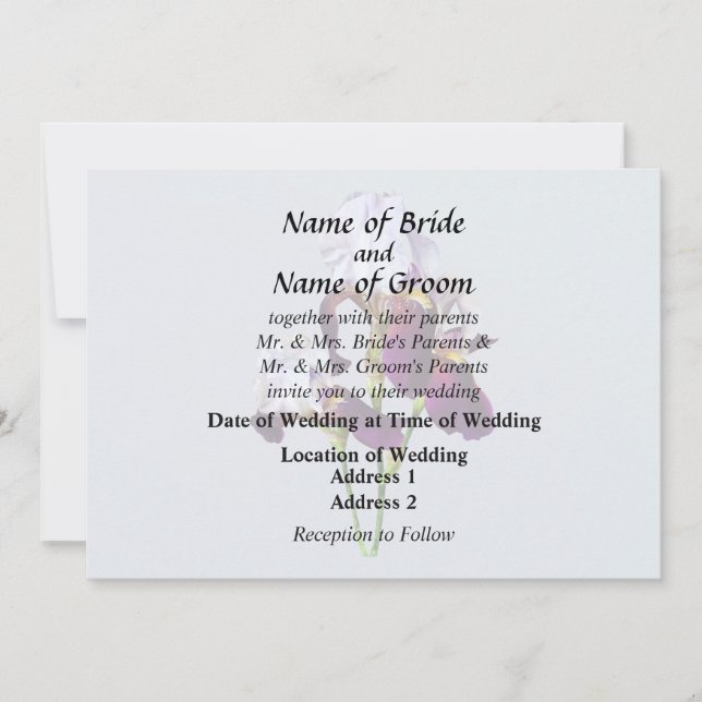 Tre Iris i Nyanser av Magenta Inbjudningar (Framsida)