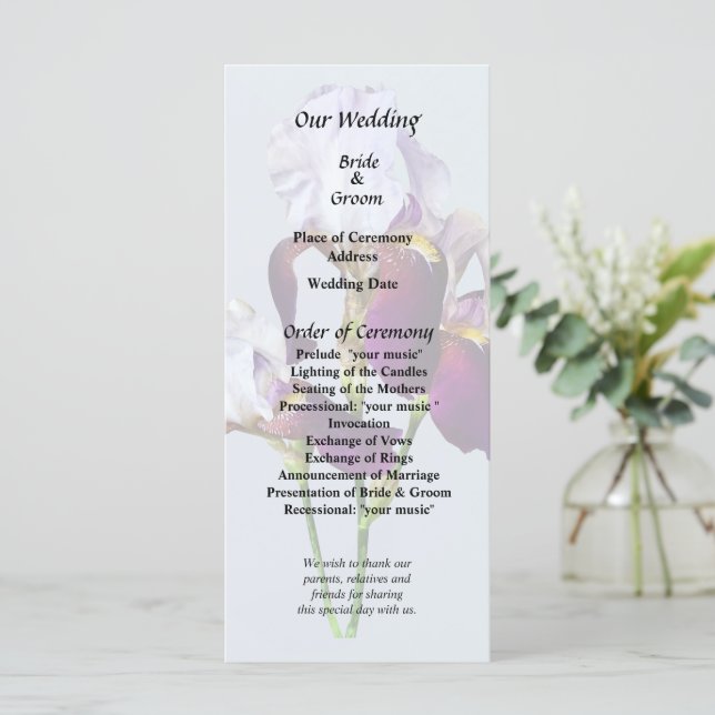 Tre Iriser i Nyanser av Magenta Program (Stående Fram)