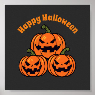 Tre jackar o'lantern pumpor poster