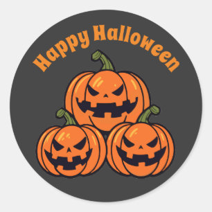Tre jackar o'lantern pumpor runt klistermärke