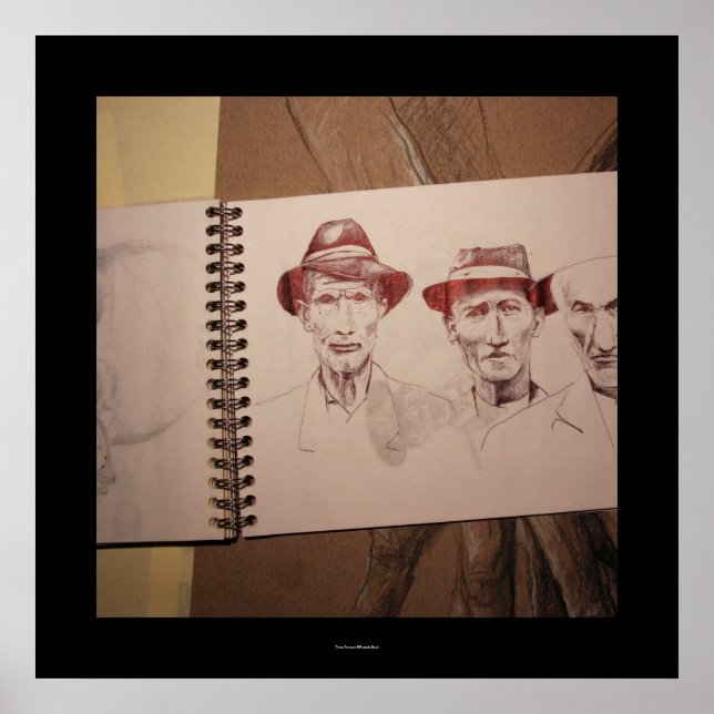 Tre jordbrukare Poster Underbar depression (Framsidan)