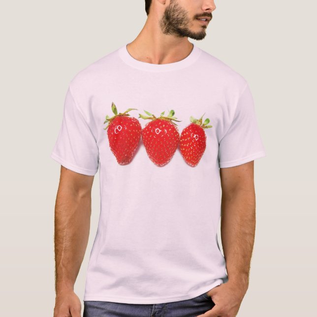 Tre jordgubbar T-Shirt (Framsida)