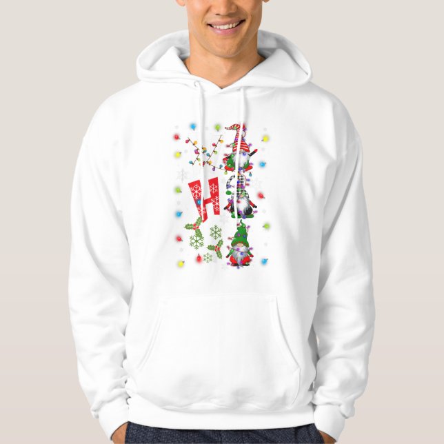Tre julgran Ho-Ho-Ho-Gar Hoodie (Framsida)