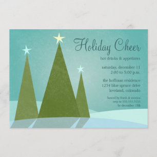 Tre julgranar Holiday Cheer-inbjudningar Inbjudningar