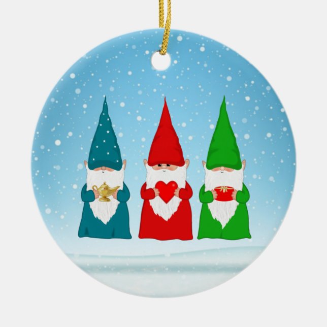 Tre julgranar julgransprydnad keramik (Framsidan)