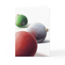 Tre julprydnader - gratulationskort