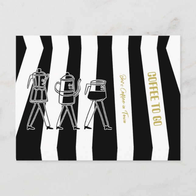 Tre kaffefabrikat med tre omvända kaffe vykort (Framsida)