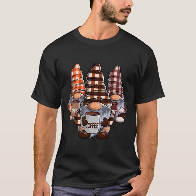 Tre kaffetomtar Tomtekaffe Kaffetomte T Shirt (Framsida)