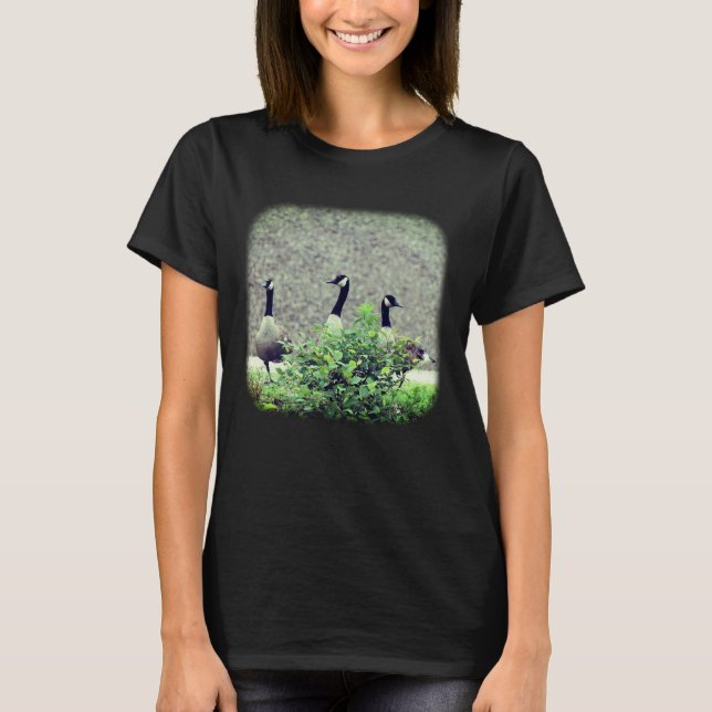 Tre kanadensiska gäss t shirt (Framsida)