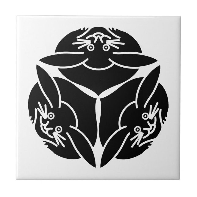 Tre kaniner kakelplatta (Framsidan)