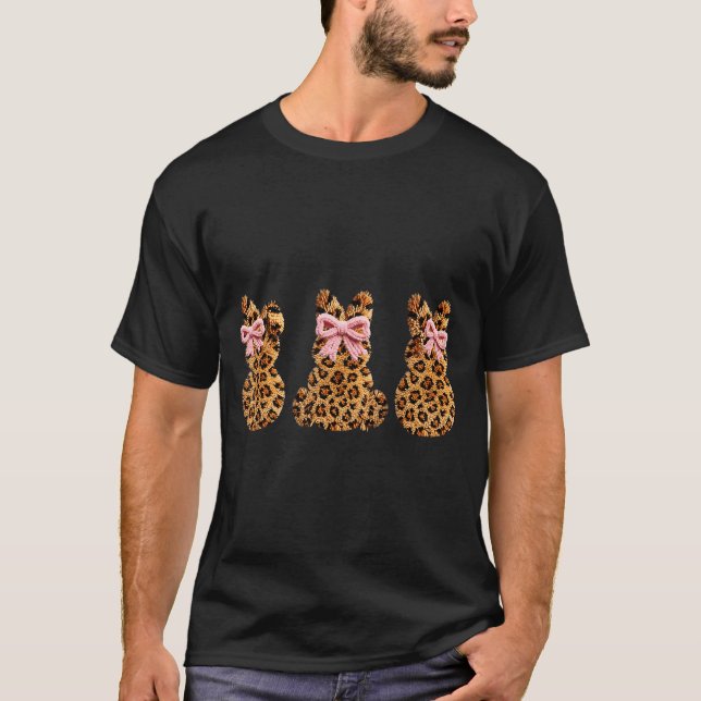 Tre kaniner leopard kanin ägg Glad påsk Coq T Shirt (Framsida)