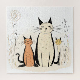 Tre Kats-familjepussel Pussel