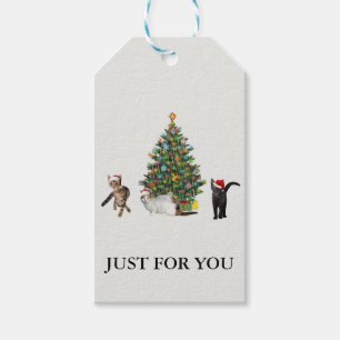 Tre katt Santas Presentetikett